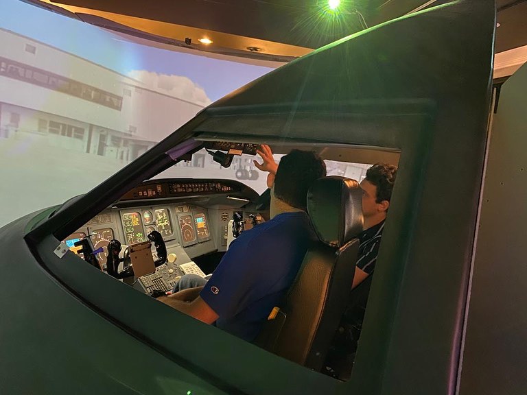 Airliner cockpit side view